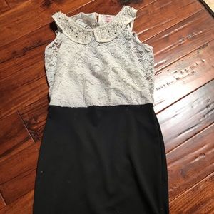 Candies cute black and beige lace top dress